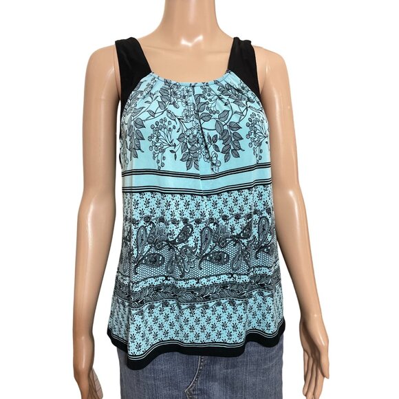 Studio Donatella Black Blue Top Size M - Picture 1 of 3